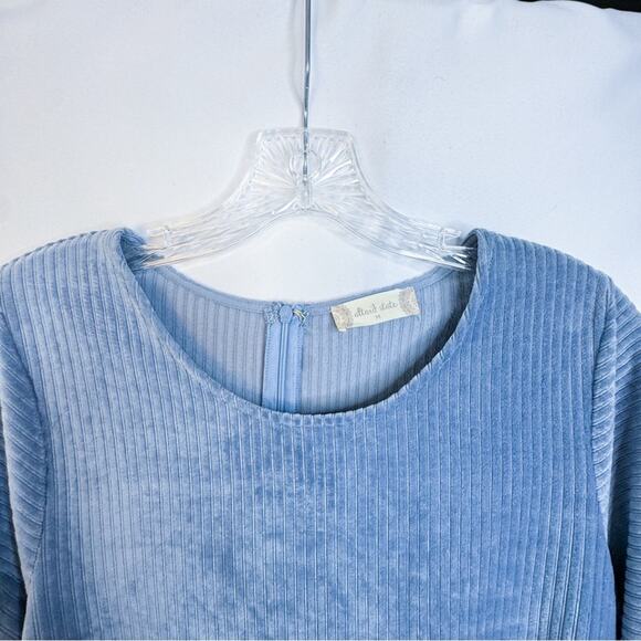 Altar’d State Midi Textured Velour Dress Cottagecore Minimalist Cozy Stretch - Picture 2 of 7